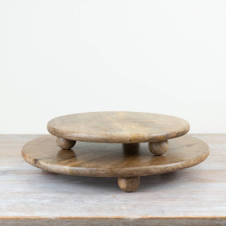 Large Wooden Candle Plate Holder