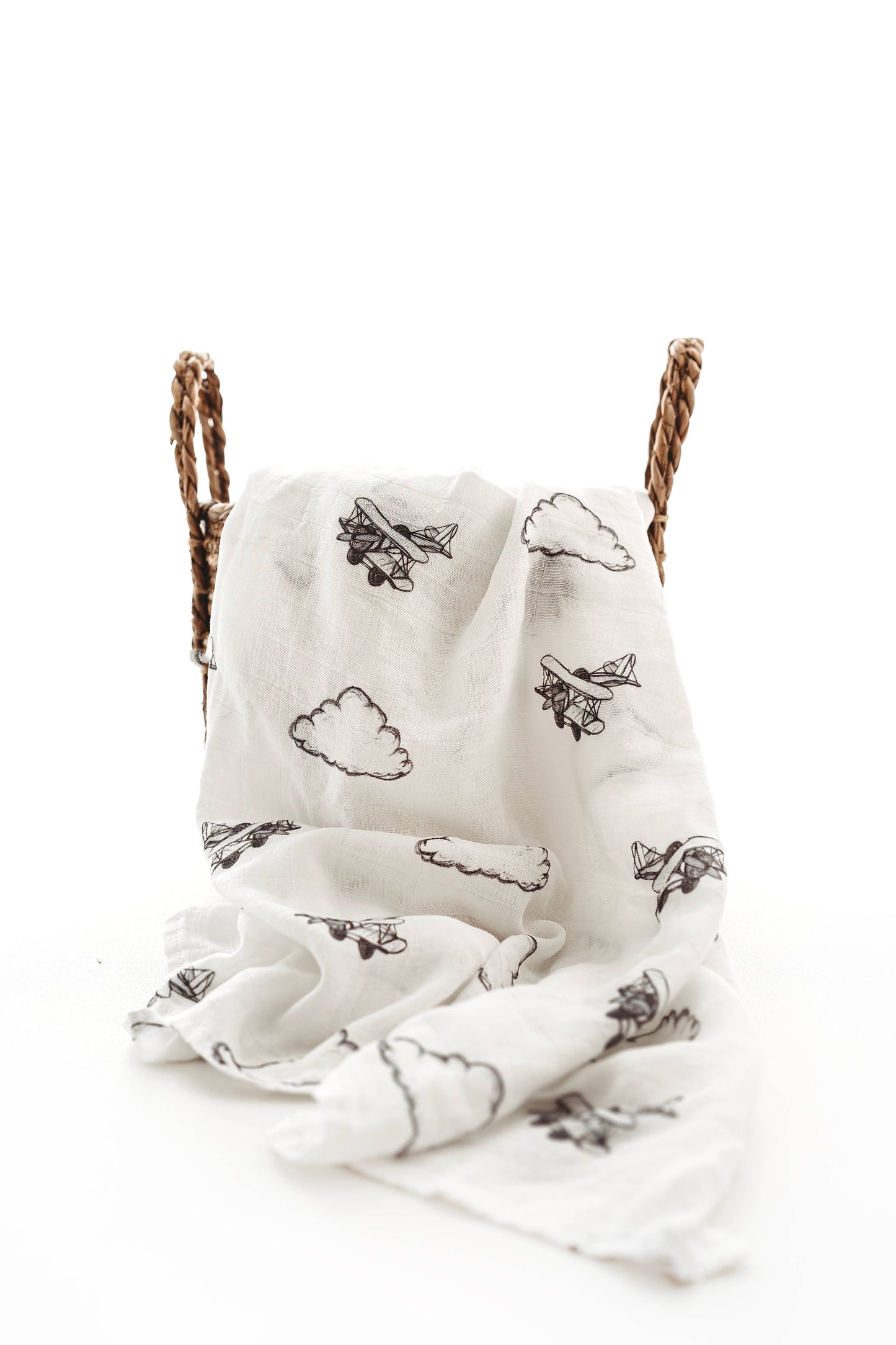 Airplane & Clouds Muslin Blanket
