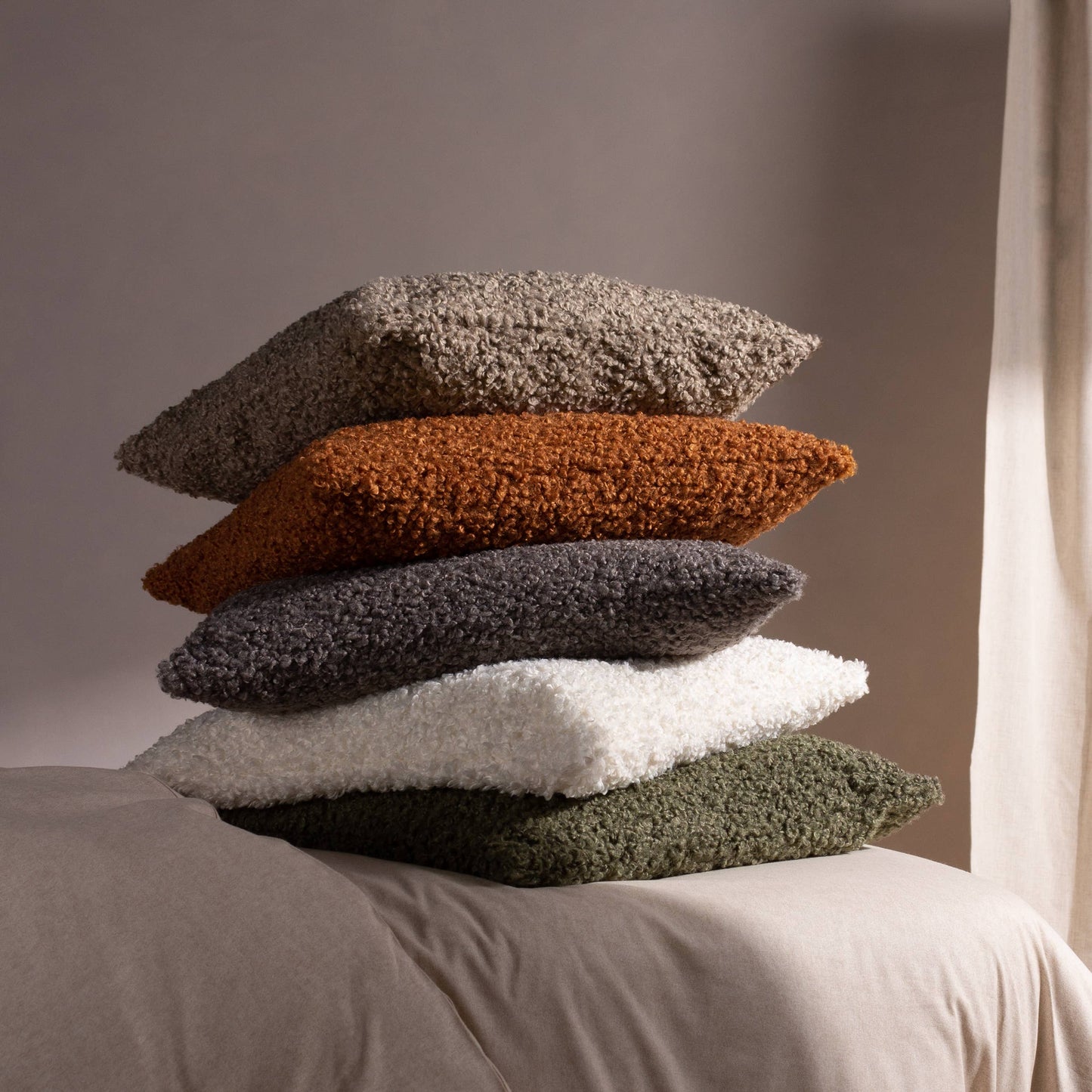 Taupe Boucle Cushion