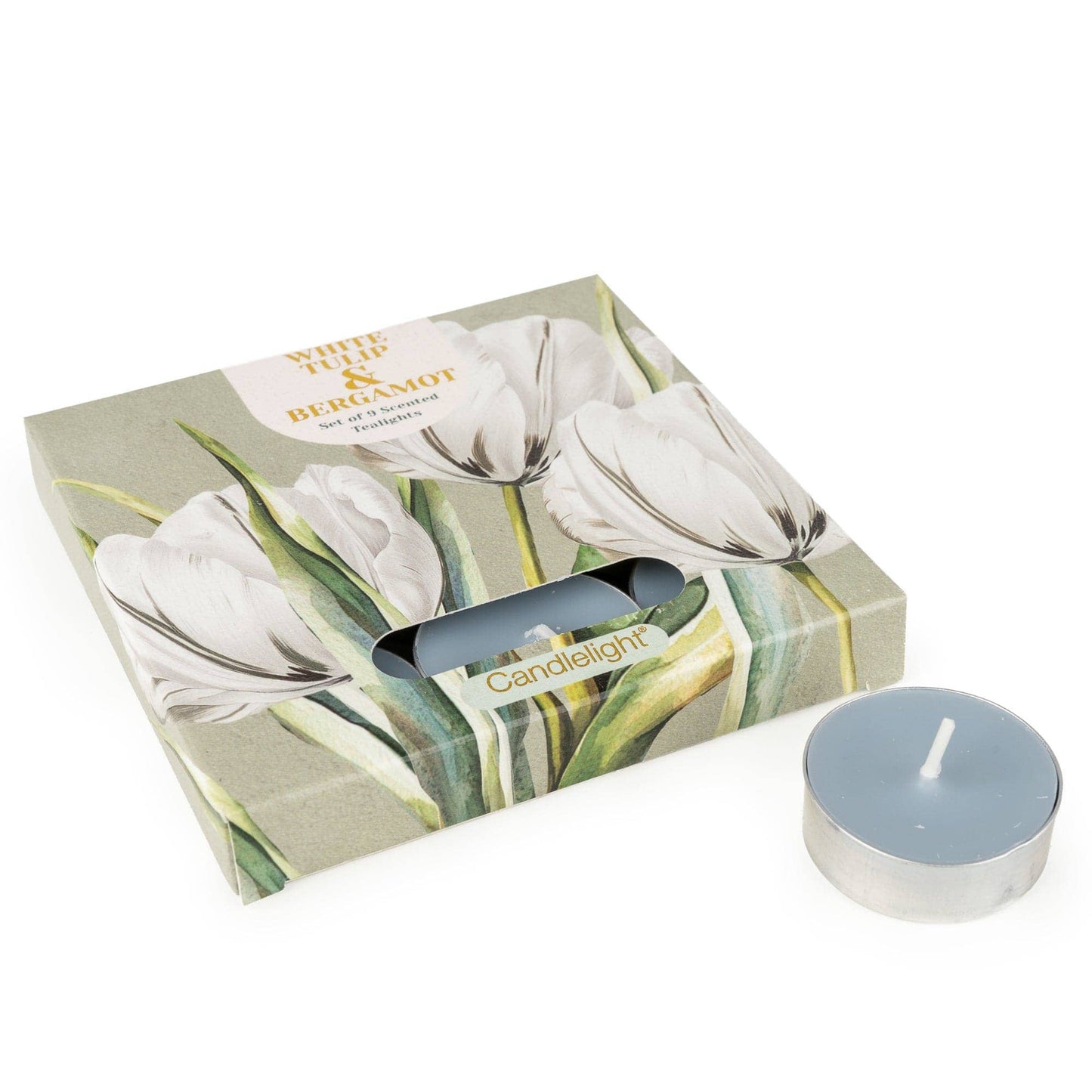 White Tulip & Bergamot Pack Of 9 tealights