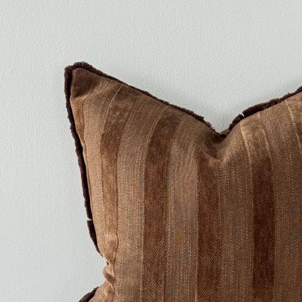 Dark Brown Stripe Cushion Medium