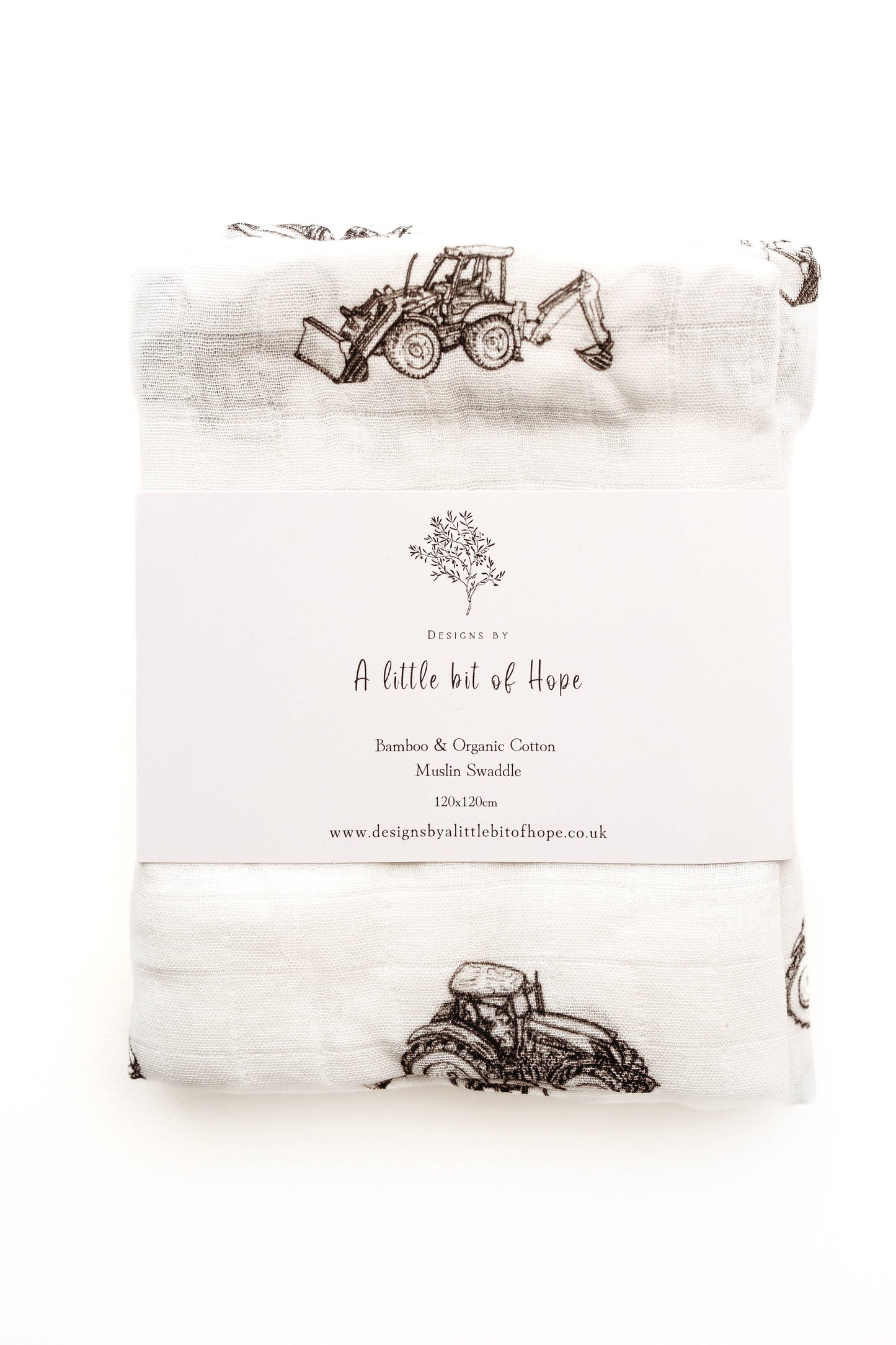 Tractor & Digger Muslin Blanket