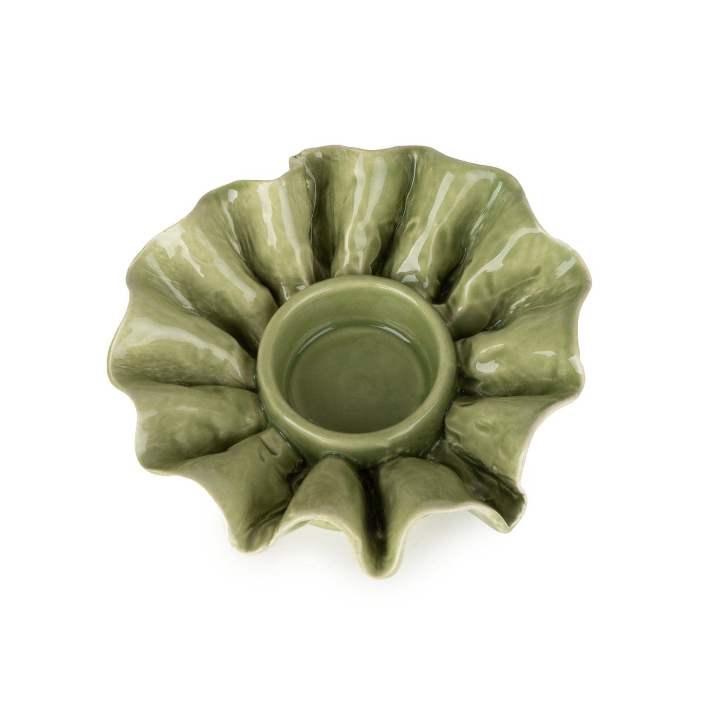 Green Flower Tealight Holder