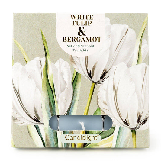 White Tulip & Bergamot Pack Of 9 tealights