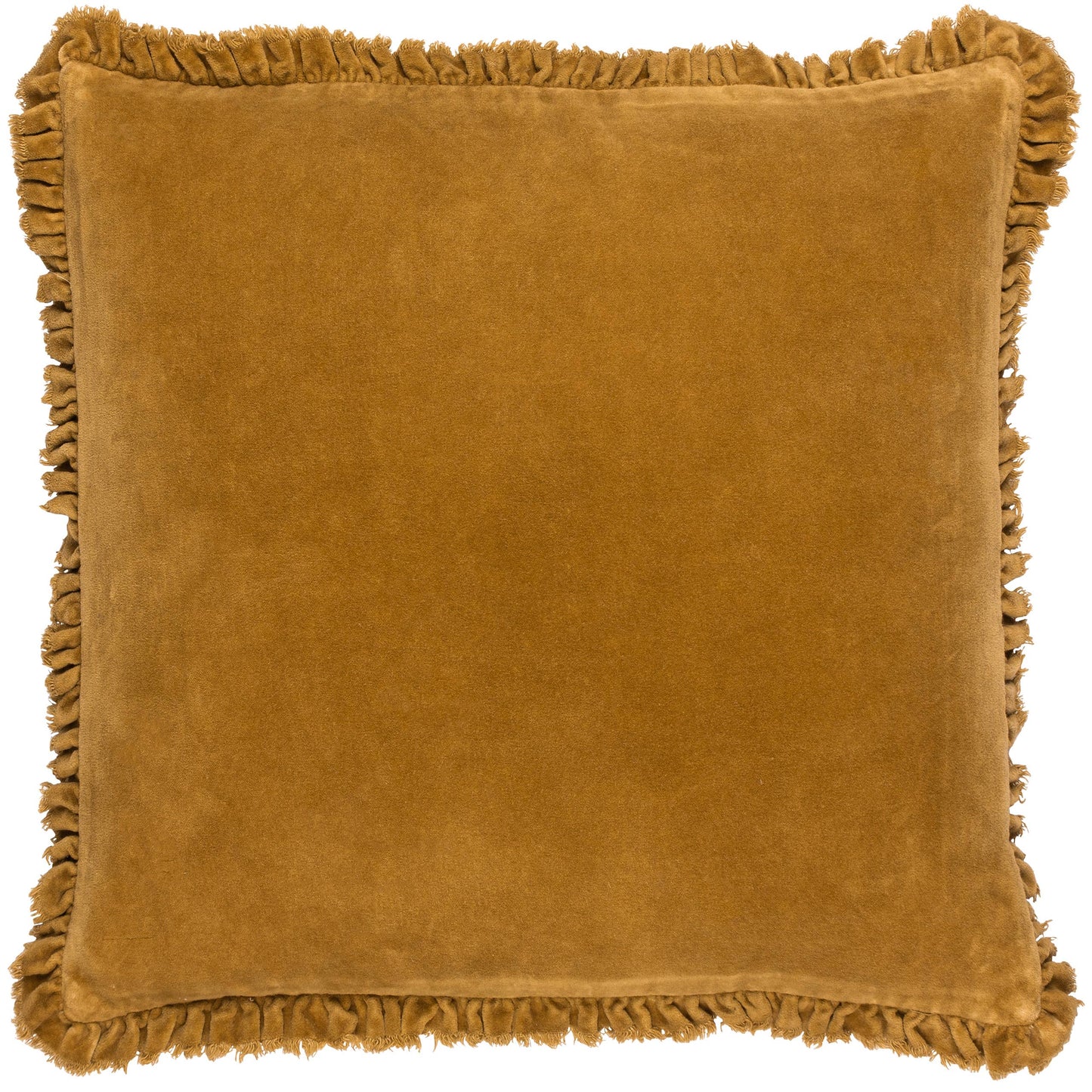 Saffron Velvet Ruffle Cushion Medium