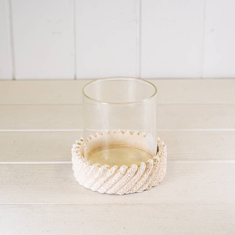 Large Textured Hurricane Glass Candle Holder