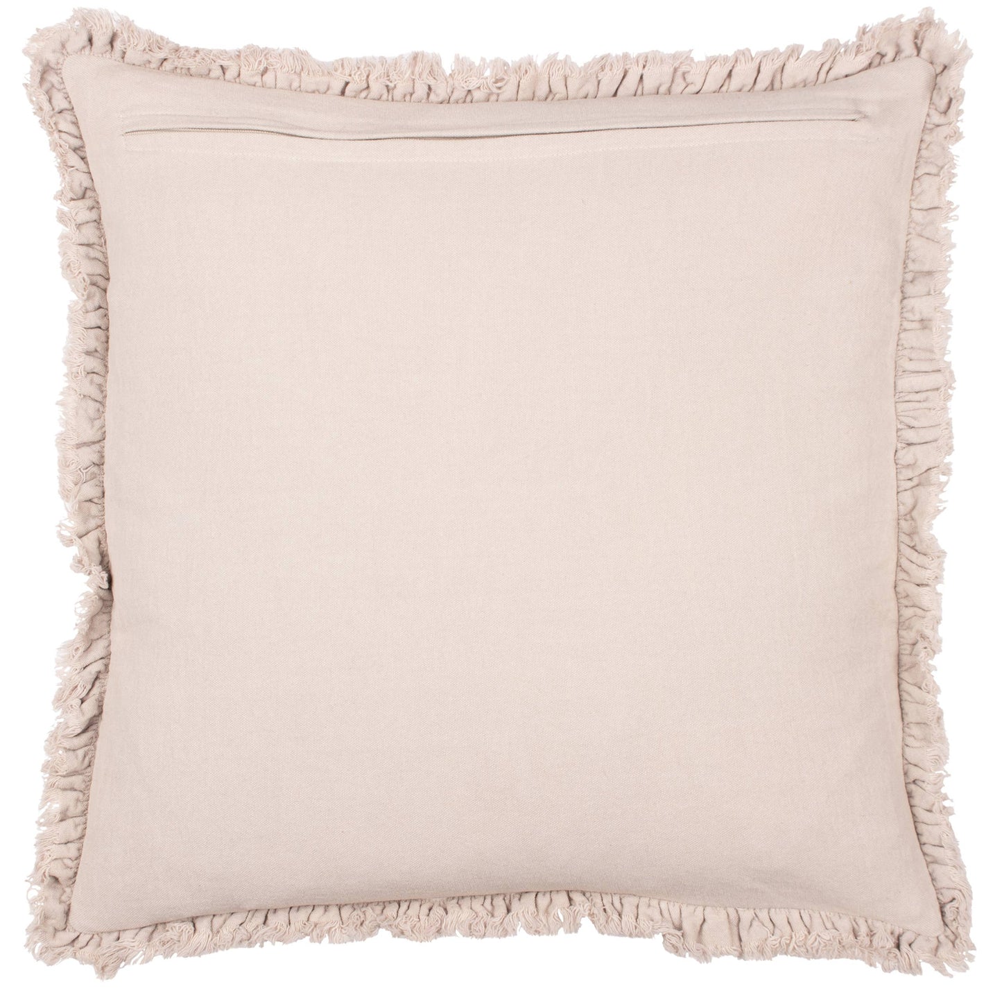 Natural Velvet Ruffle Cushion Medium