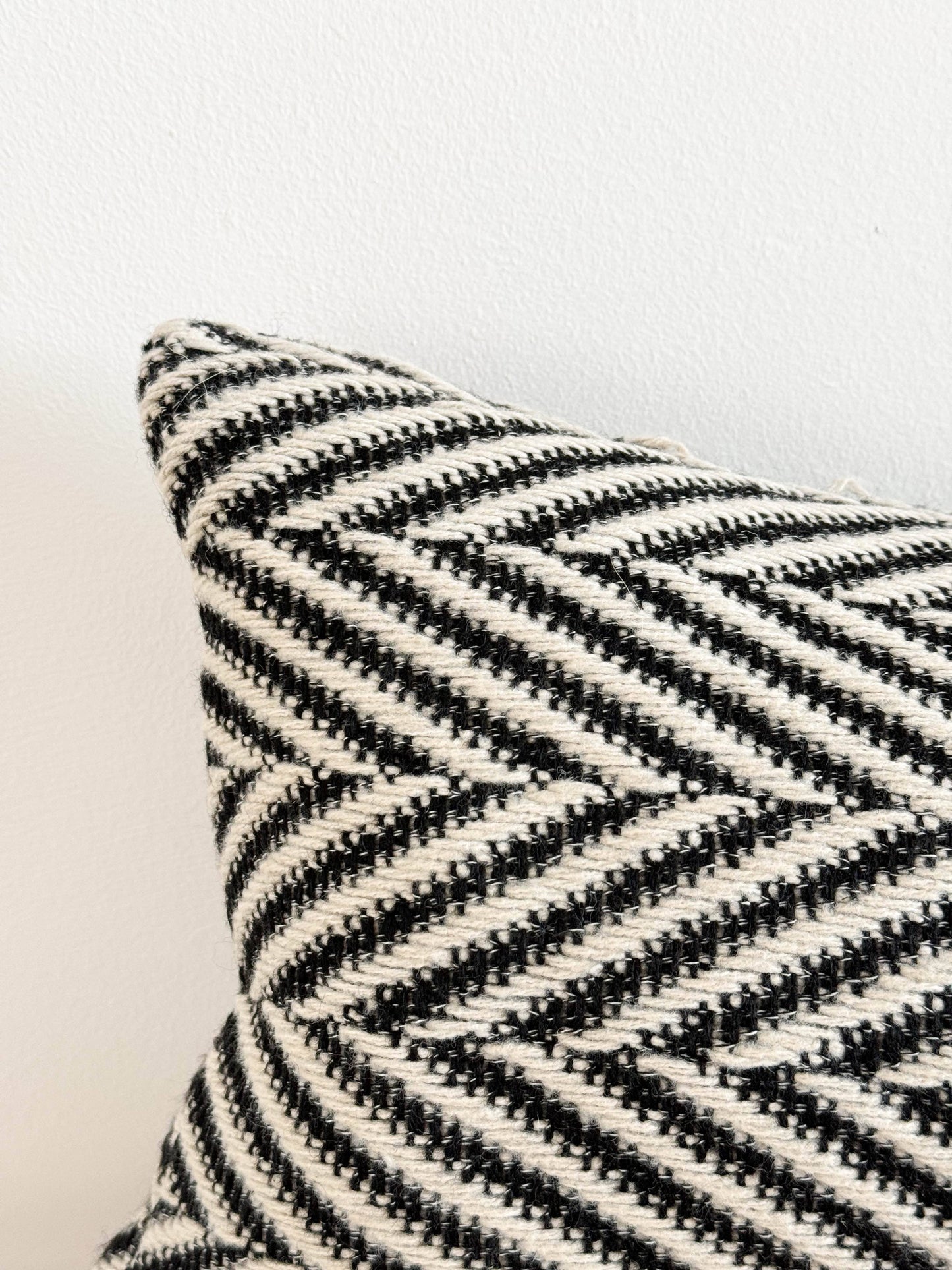 Black & White Chevron Bolster Cushion