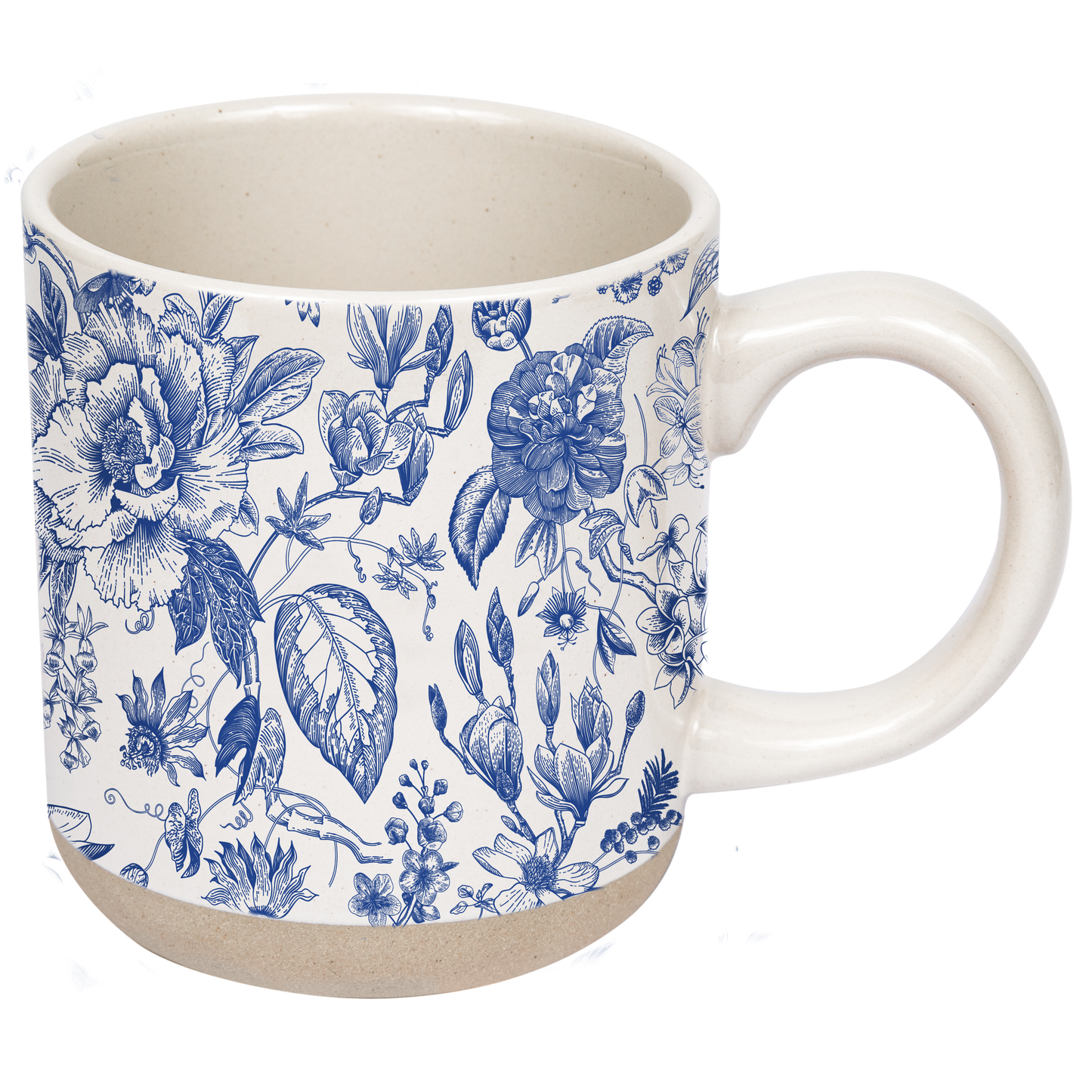 Cream & Blue Floral Mug