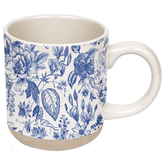 Cream & Blue Floral Mug