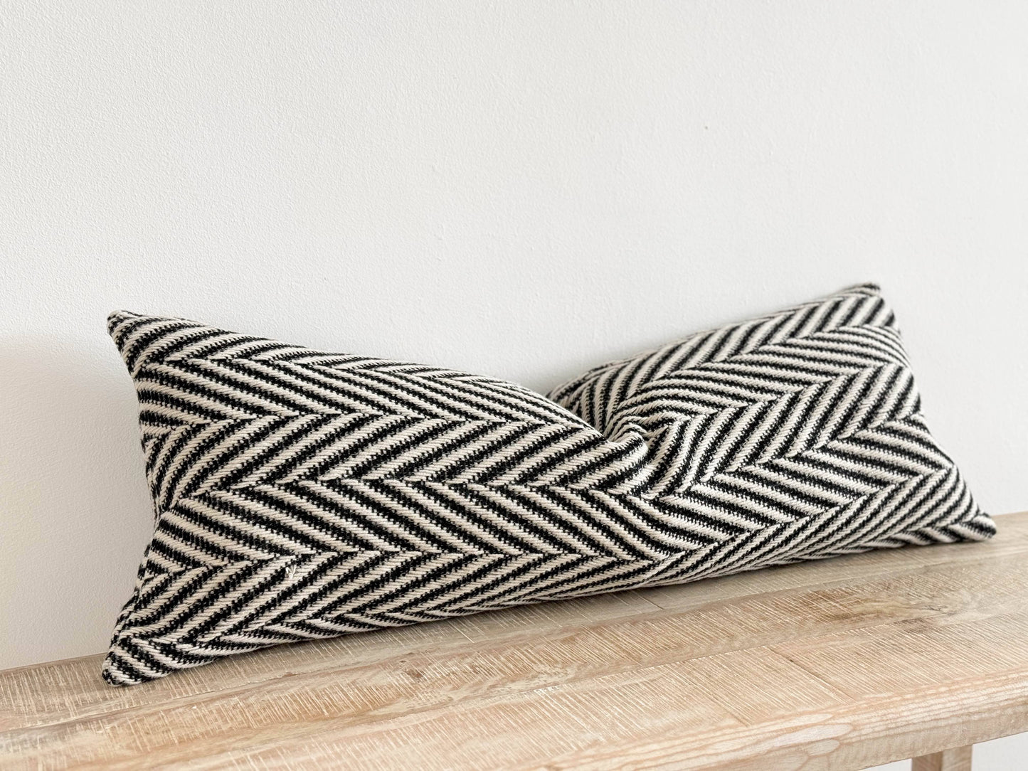Black & White Chevron Bolster Cushion