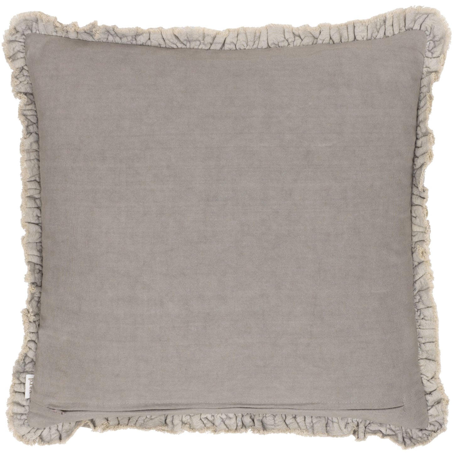 Taupe Washed Cotton Velvet Cushion Medium