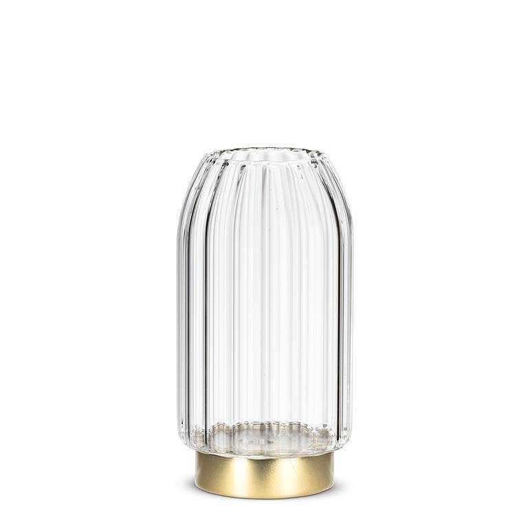 Small LED Vase with Gold Base