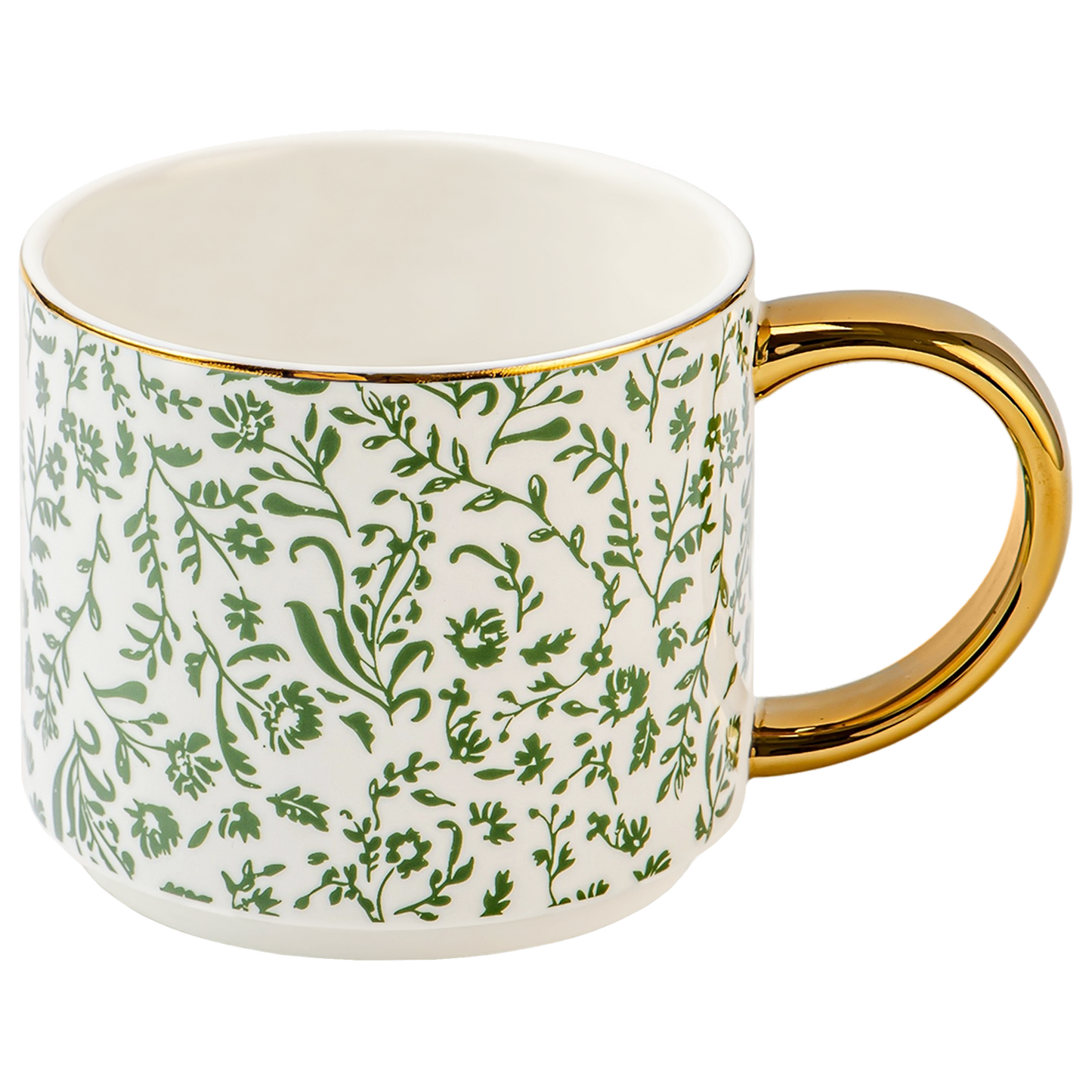 Green Floral Mug