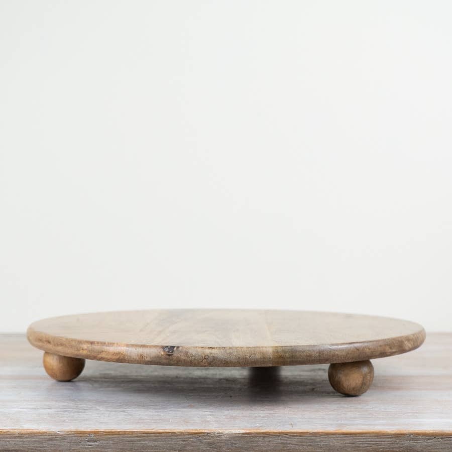 Large Wooden Candle Plate Holder