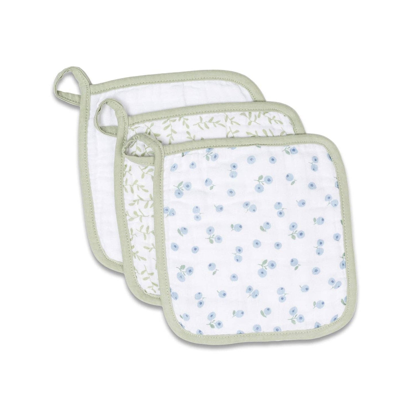 3 Pack Blueberries Wash Cloths