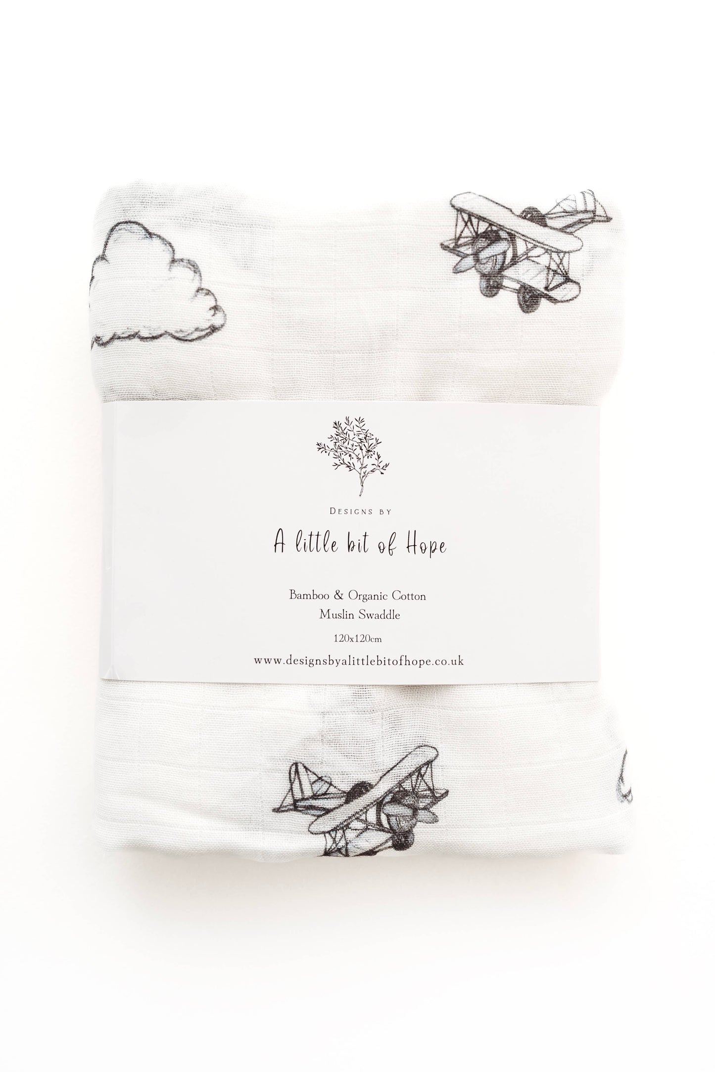Airplane & Clouds Muslin Blanket
