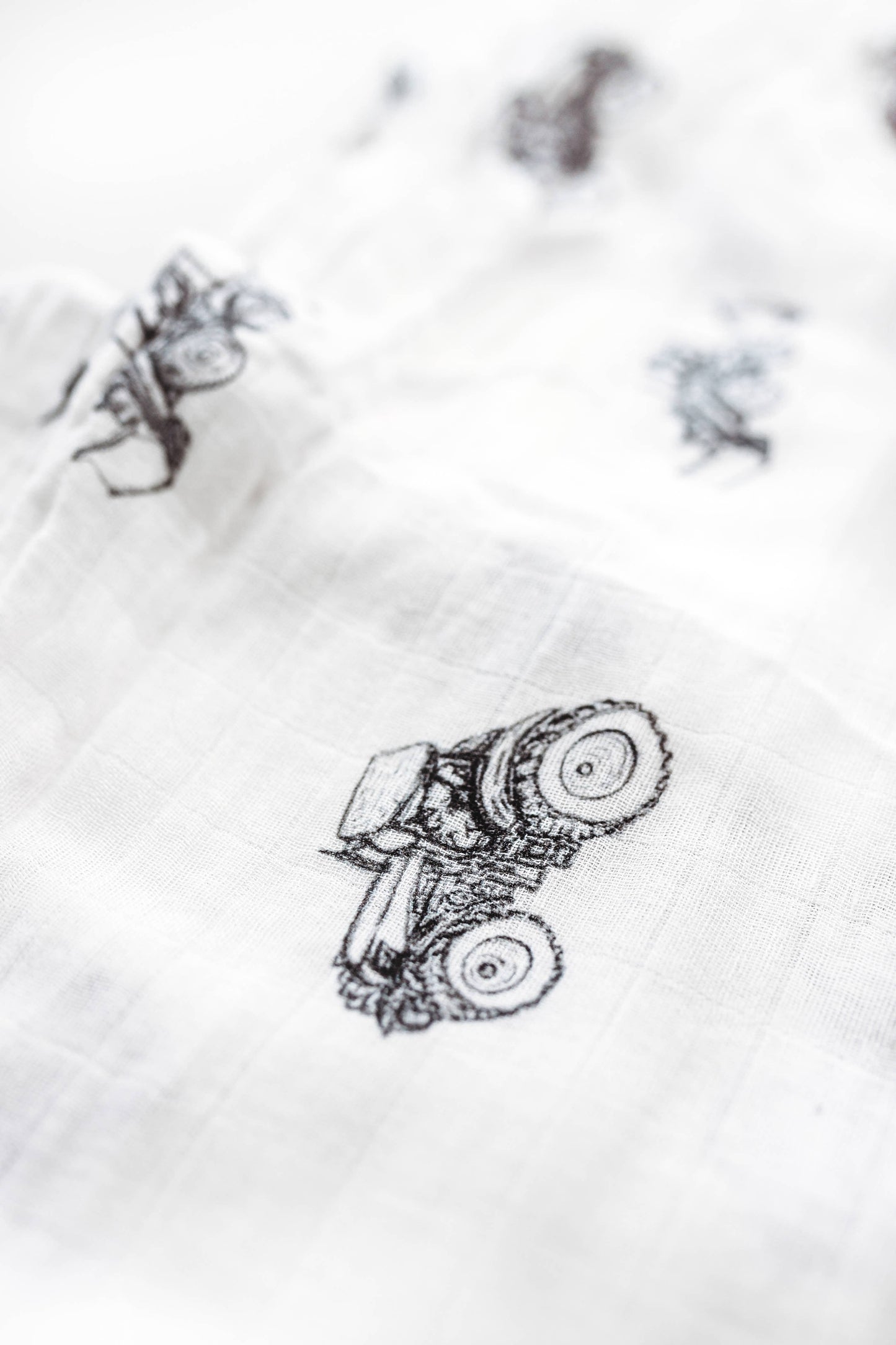 Tractor & Digger Muslin Blanket
