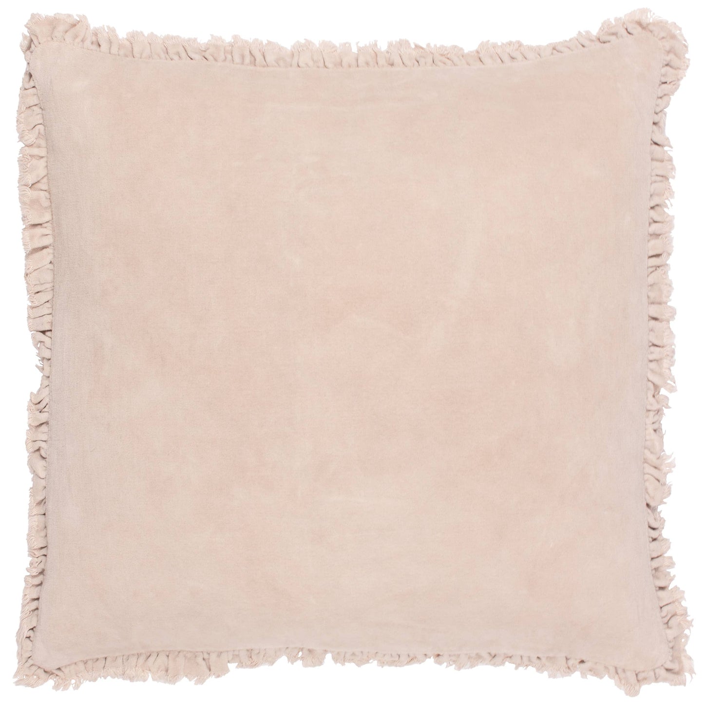 Natural Velvet Ruffle Cushion Medium