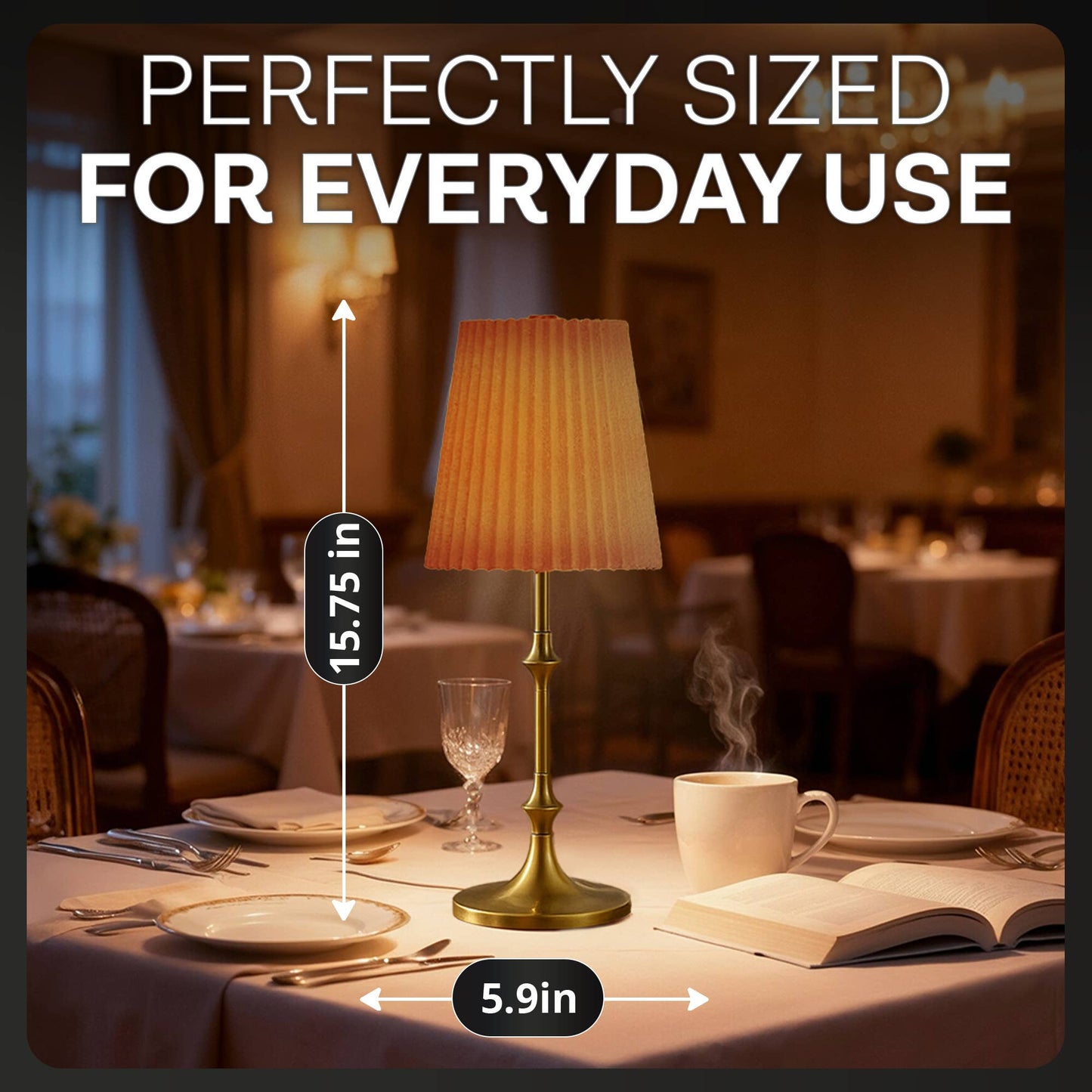 Taupe 16" Height Rechargeable Touch Control LED Lamp