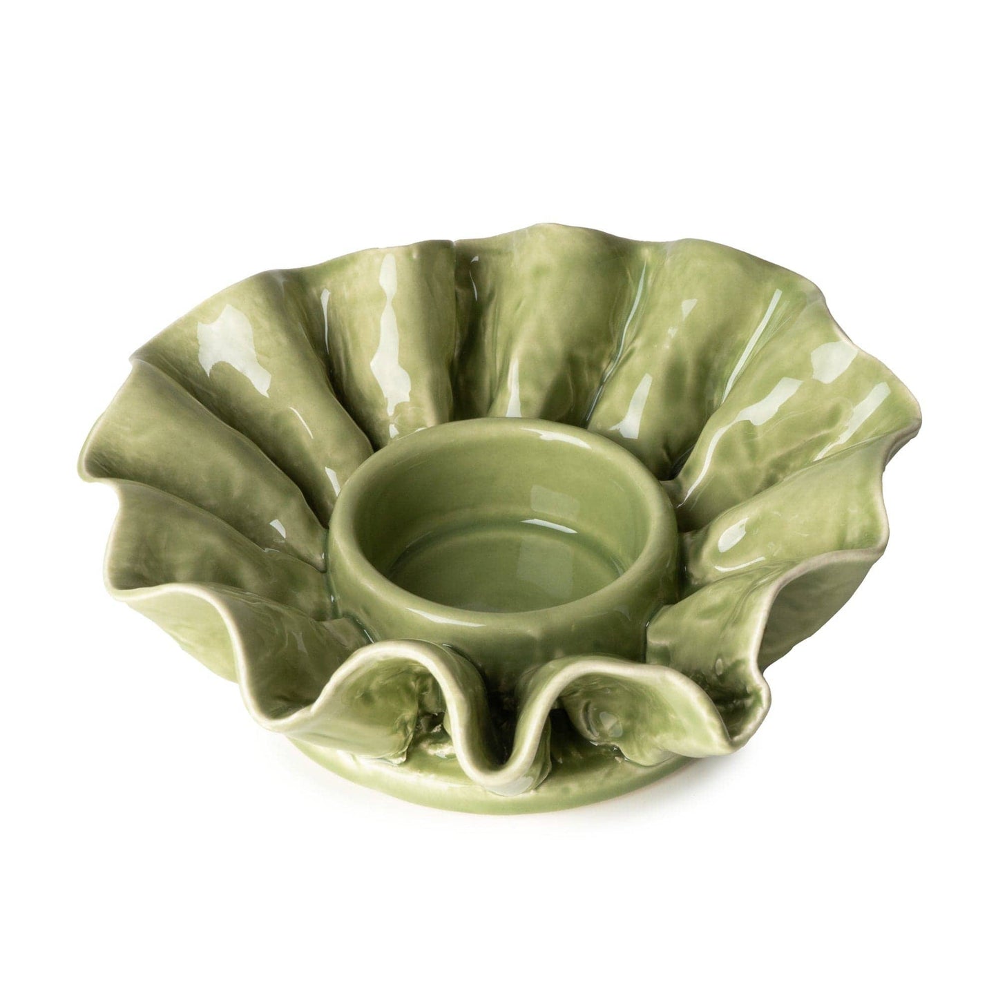 Green Flower Tealight Holder
