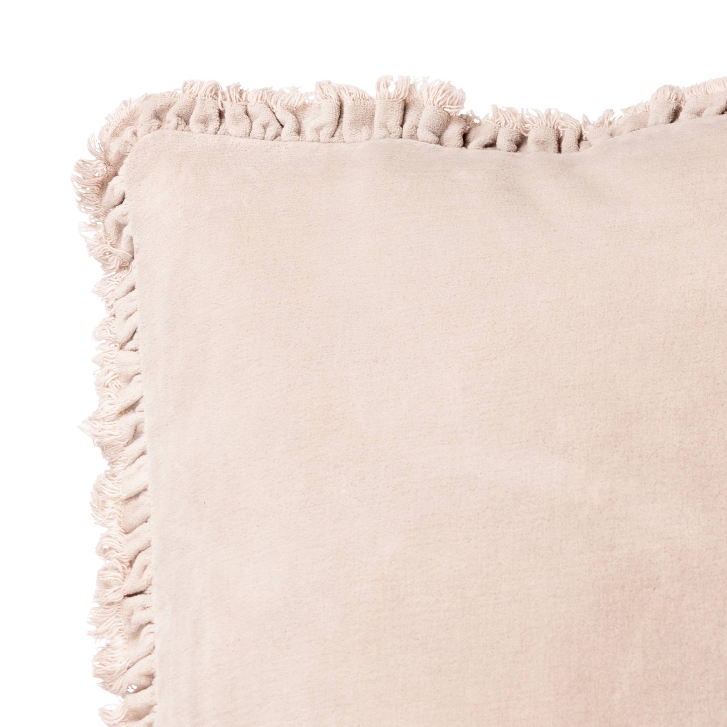 Natural Velvet Ruffle Cushion Medium