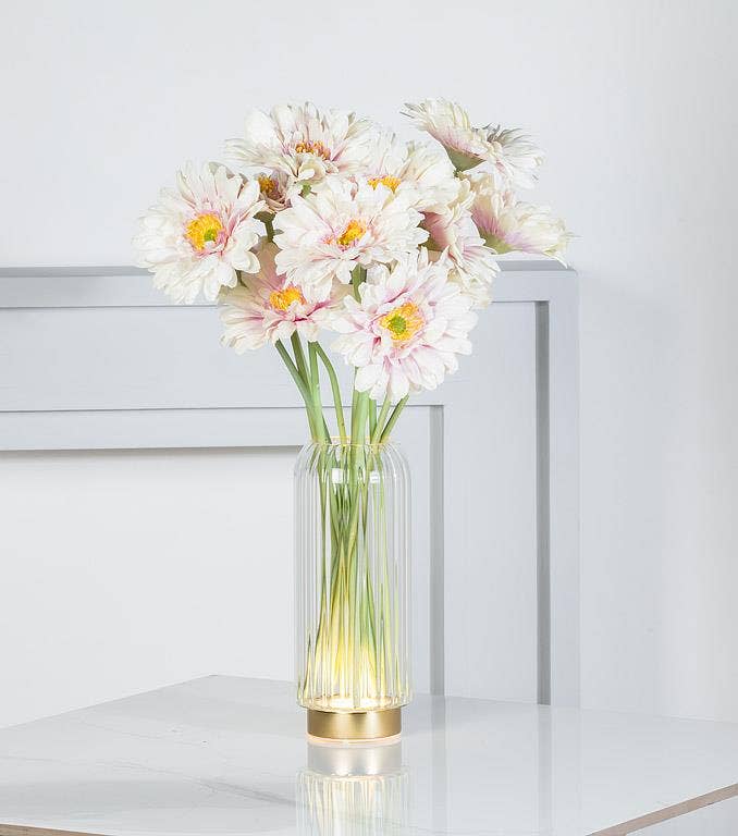 Large LED Vase with Gold Base