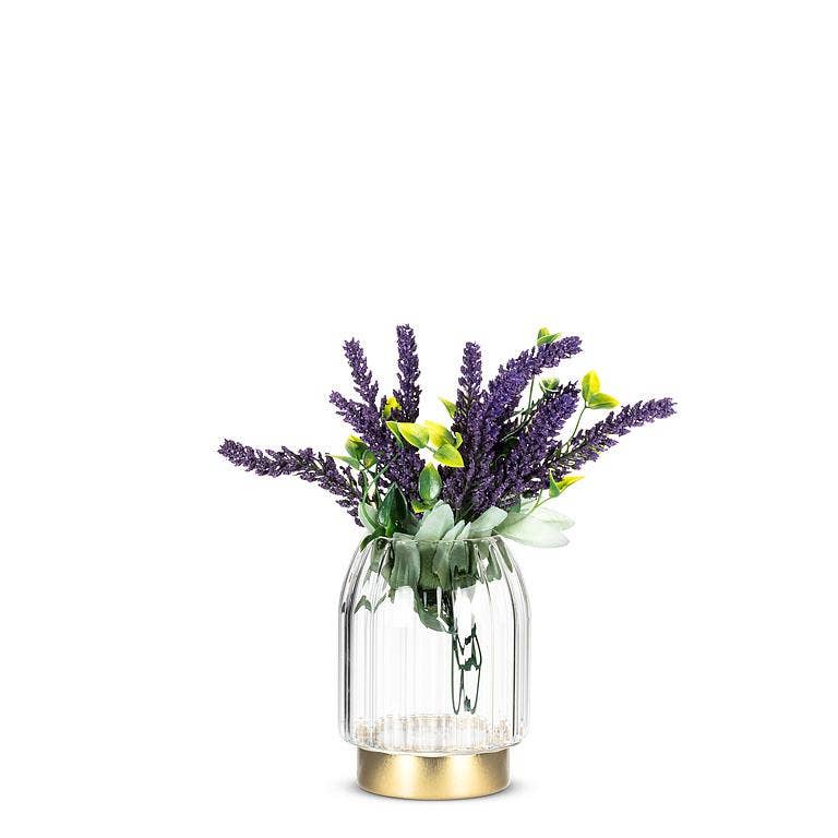 Large LED Vase with Gold Base