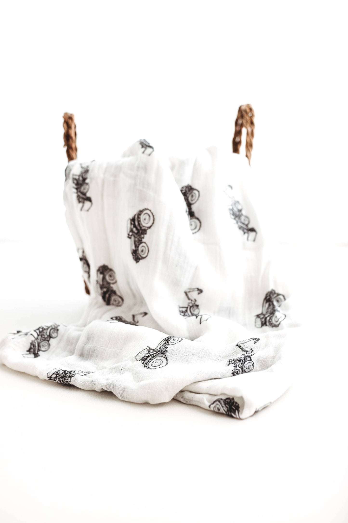 Tractor & Digger Muslin Blanket