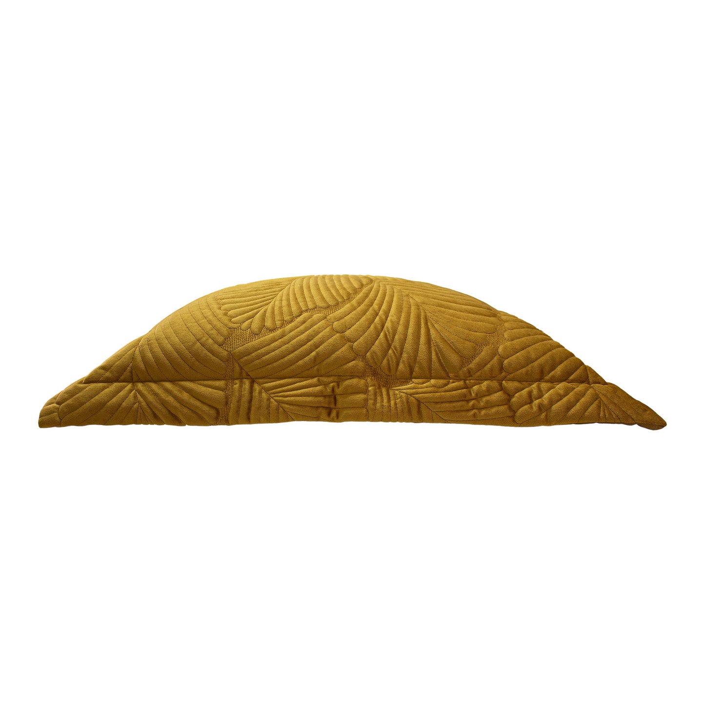 Ochre Quilted Velvet Cushion Large