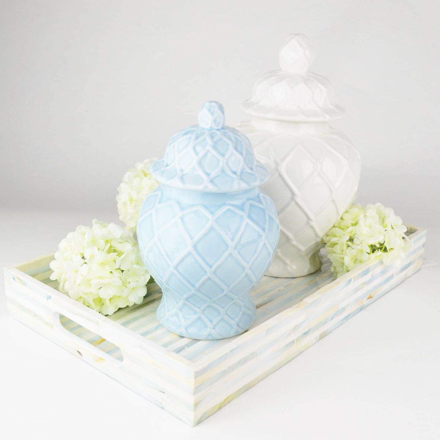 White Textured Ginger Jar Extra Large