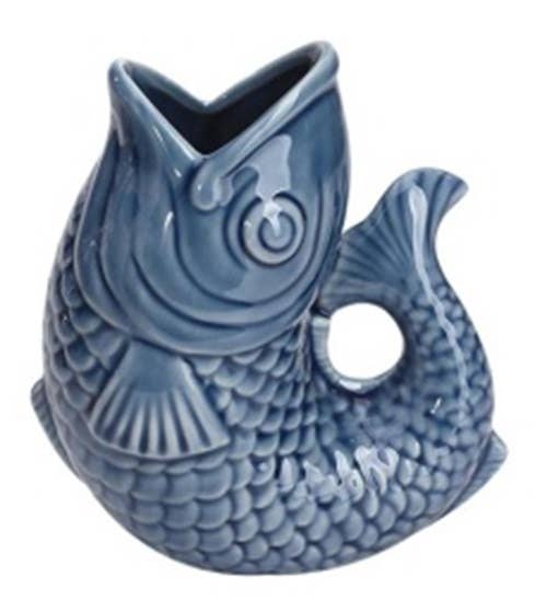 Blue Porcelain Fish Vase Medium