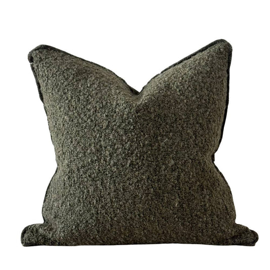 Olive Green Boucle Cushion Extra Large