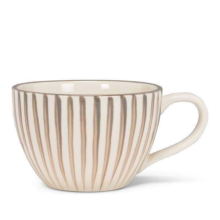 Grey Stripe Wide Mug