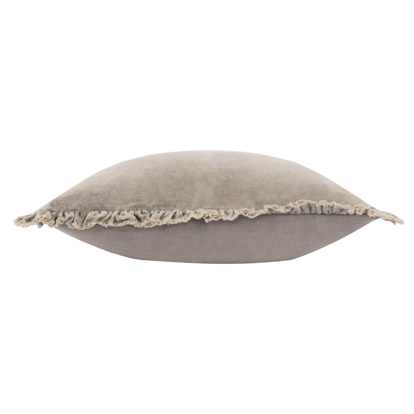 Taupe Washed Cotton Velvet Cushion Medium