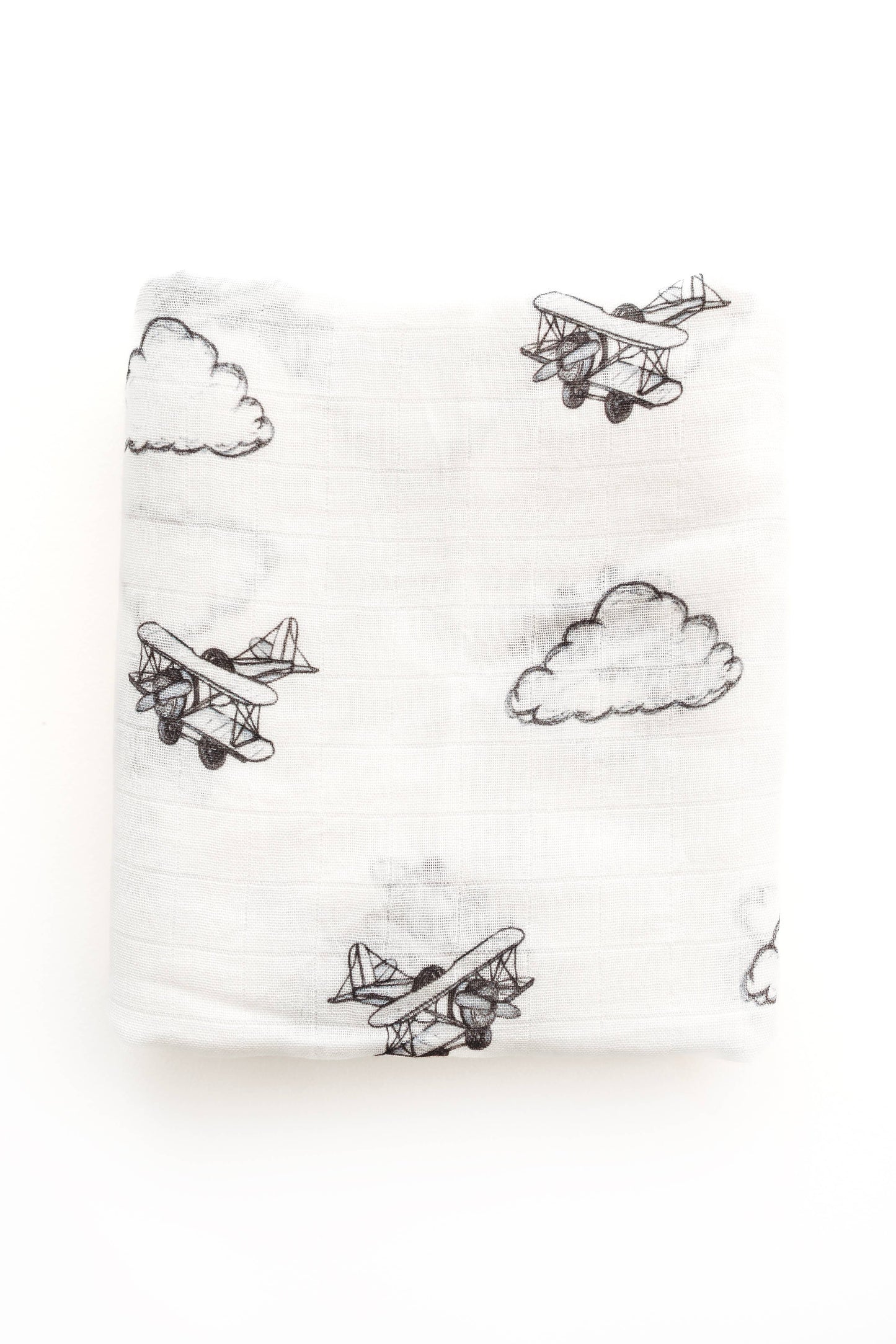 Airplane & Clouds Muslin Blanket