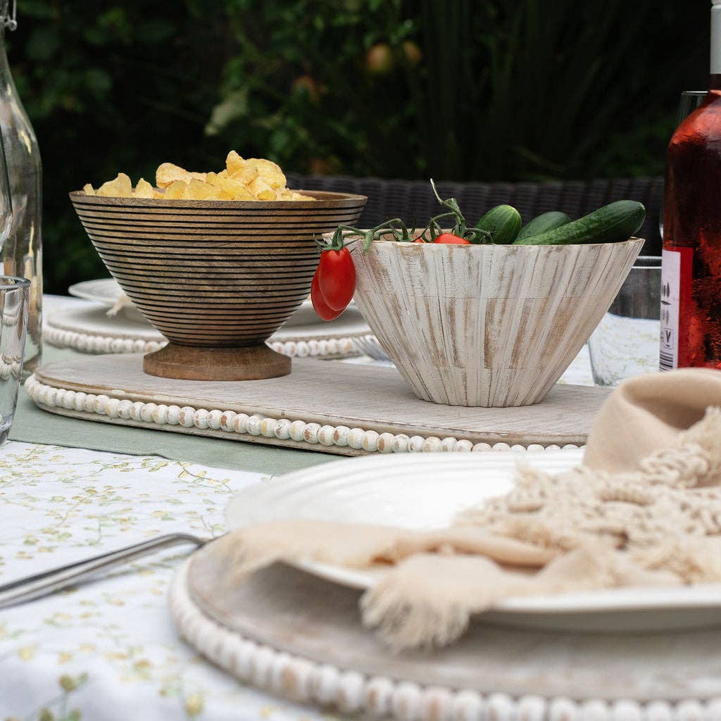 Oval Whitewashed Decorative Serving Board