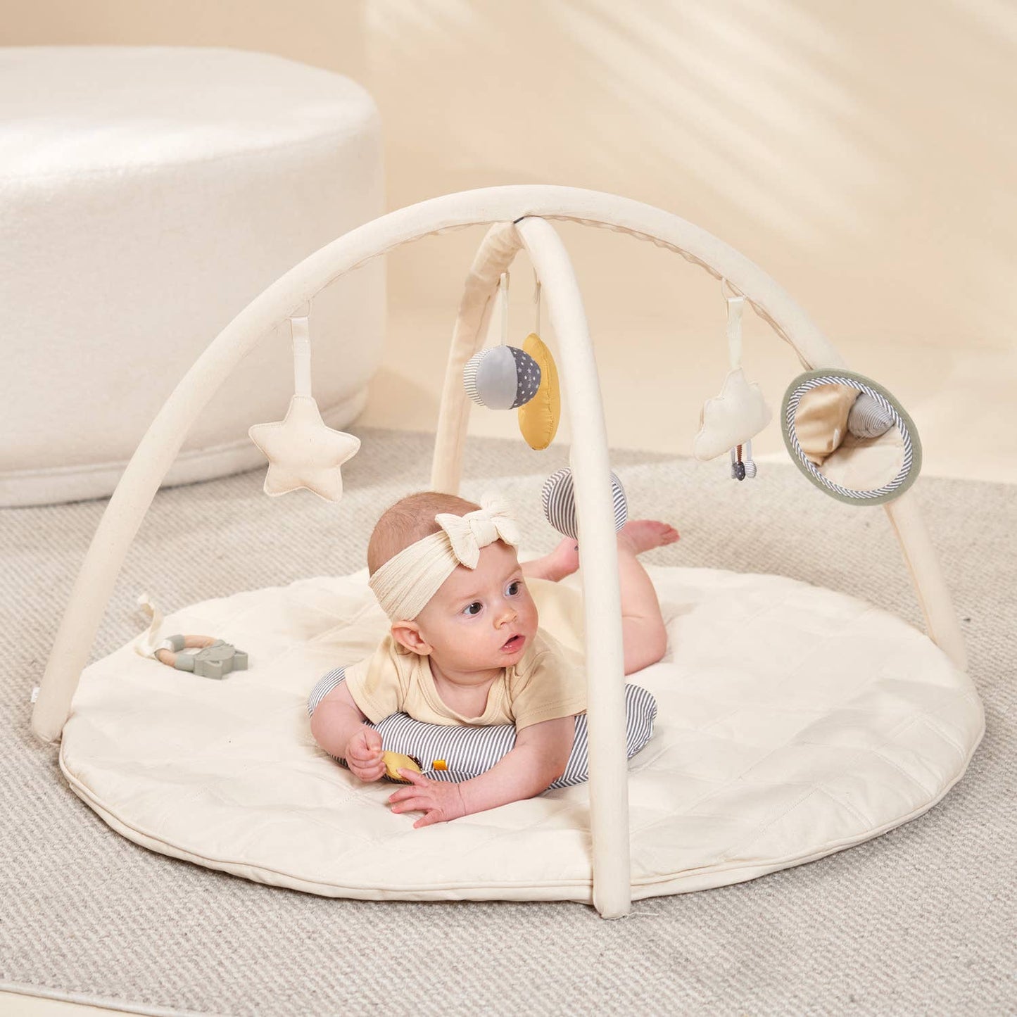 Baby Play Mat & Gym with Tummy Time Cushion