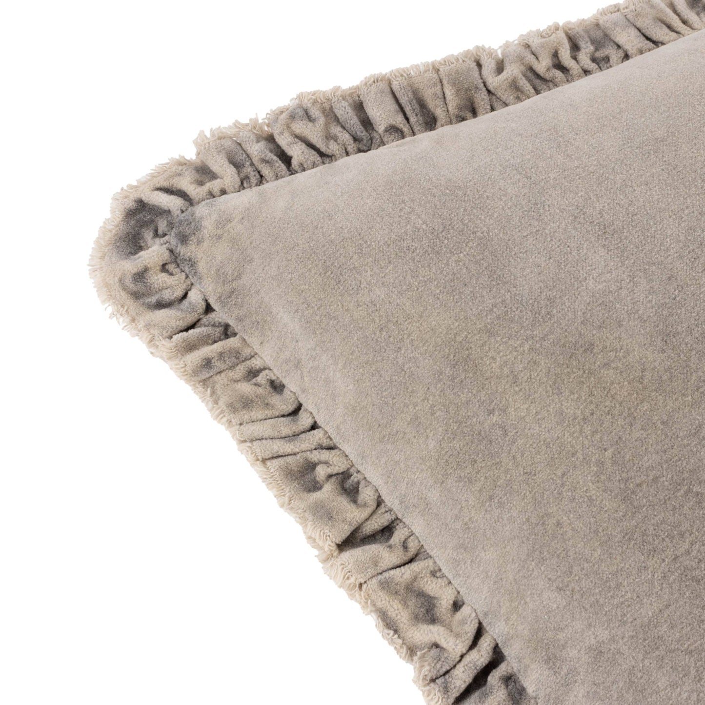 Taupe Washed Cotton Velvet Cushion Medium