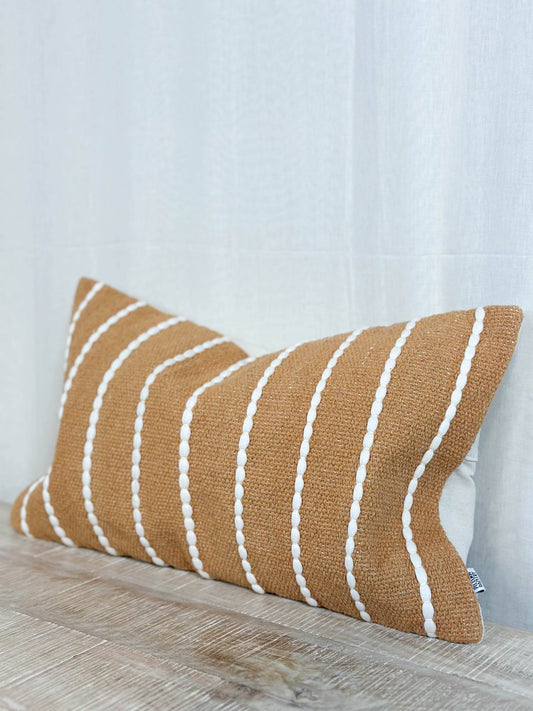 Luxe Cotton Orange Stripe Cushion Small