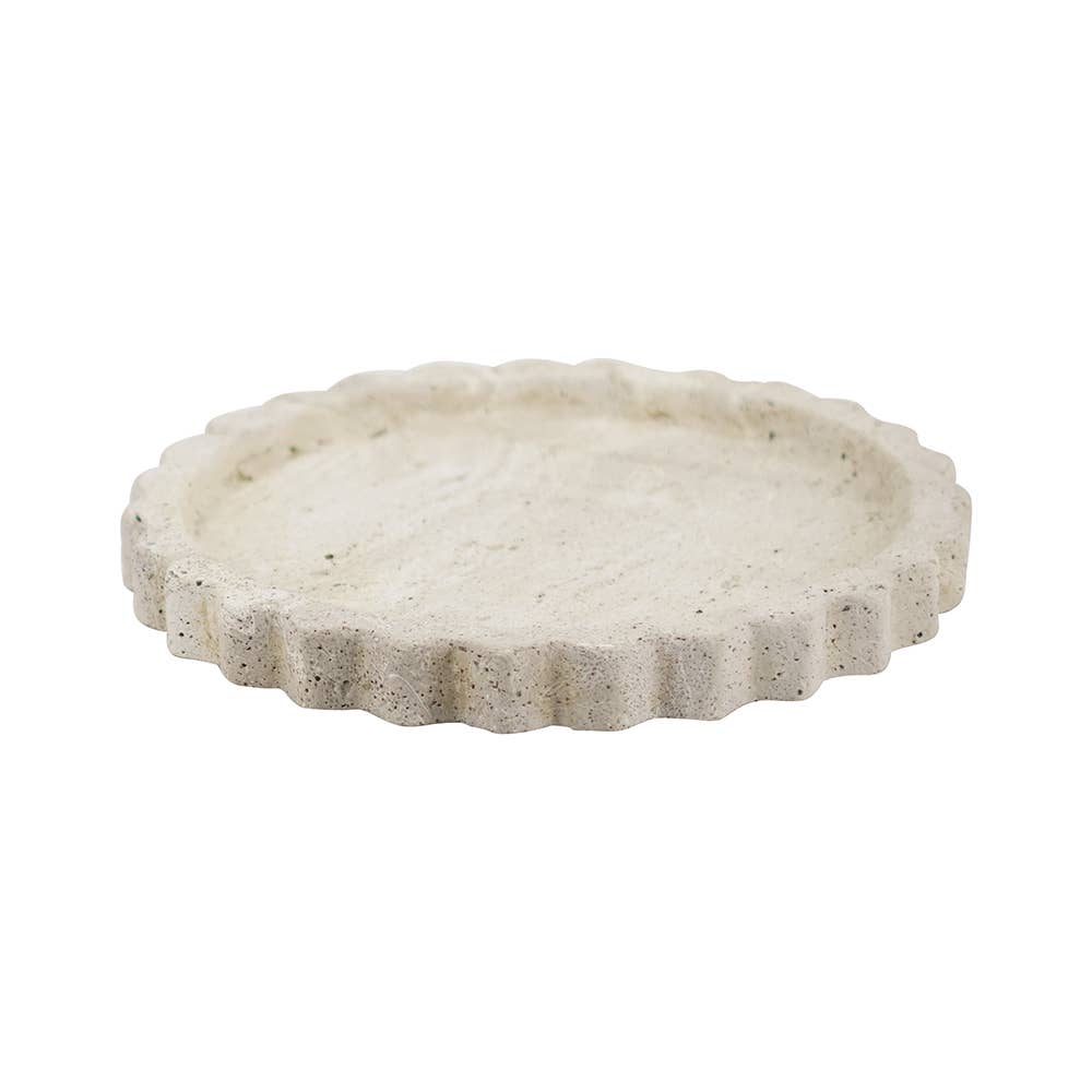 Beige Scallop Decorative Tray