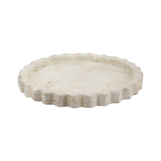 Beige Scallop Decorative Tray