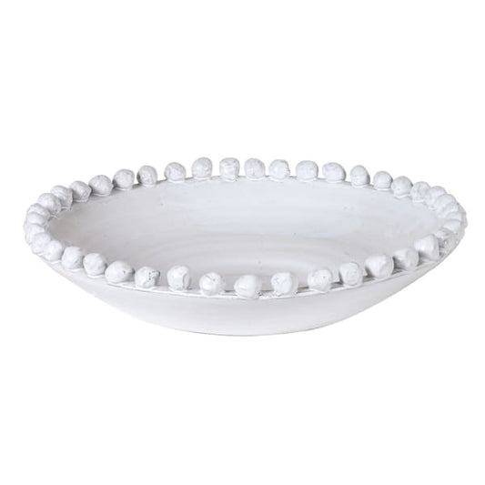 Large White Bobble Edge Bowl