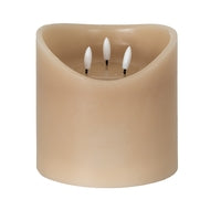Triple Wick Taupe Melted LED Candle