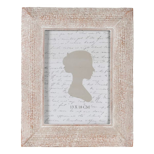 Distressed Off White Photo Frame