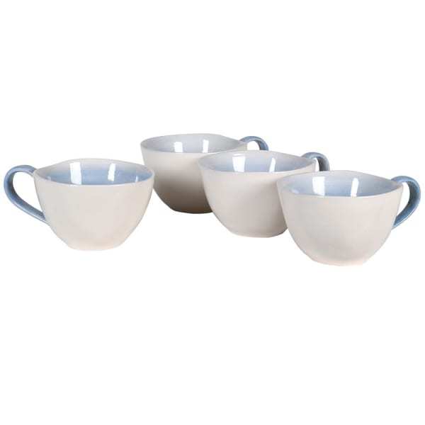 Rustic Blue & White Stoneware Mug