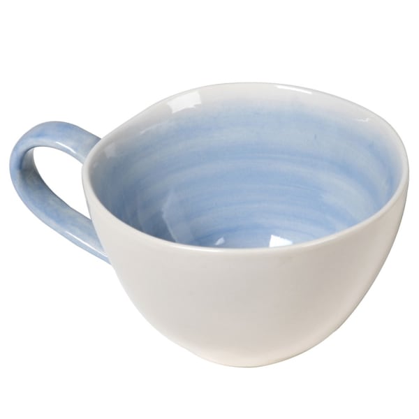 Rustic Blue & White Stoneware Mug
