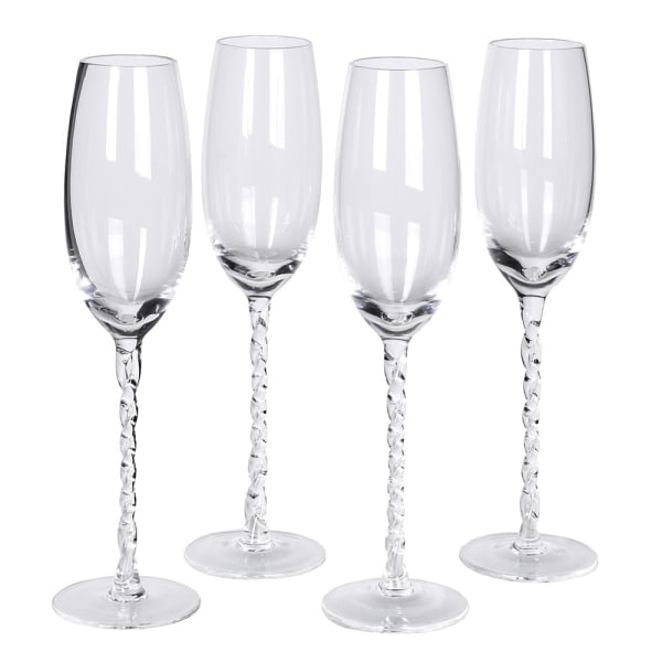 Set of 2 Twisted Stem Champagne Glasses
