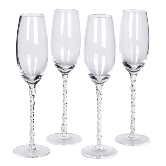 Set of 2 Twisted Stem Champagne Glasses