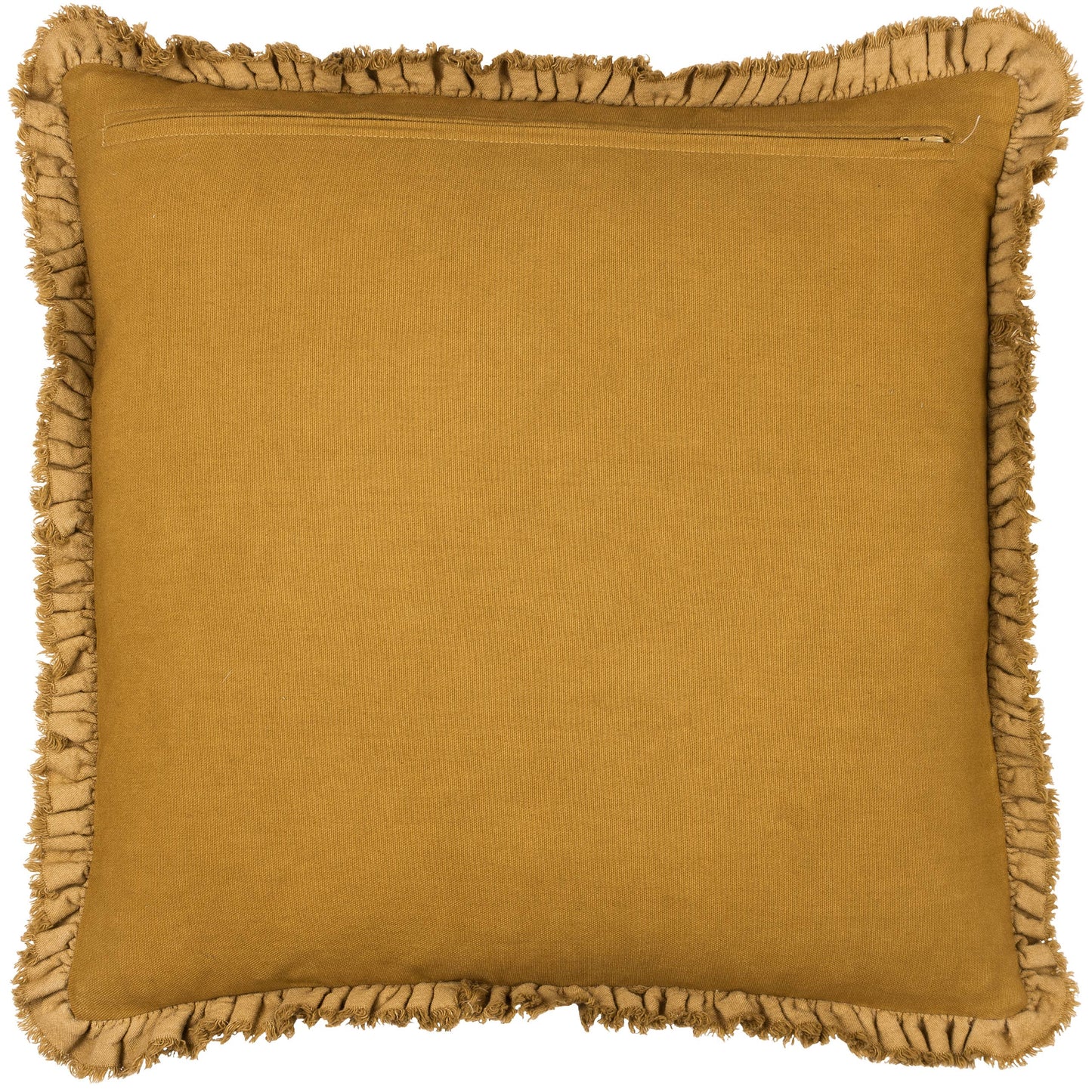 Saffron Velvet Ruffle Cushion Medium